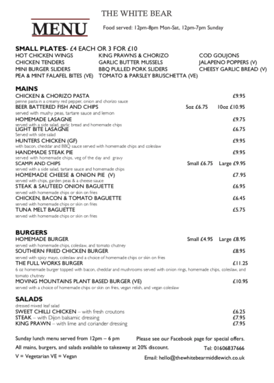 main-menu-sept-2020 - The White Bear Middlewich